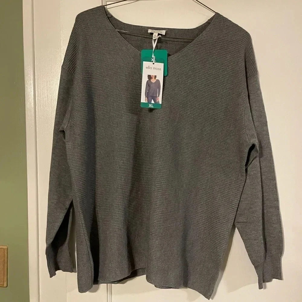 Ella Moss Ladies' Ribbed V-Neck Sweater - Picture 5 of 8